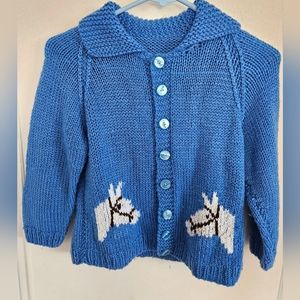 Adorable Button-Up Kid's Horse Sweater